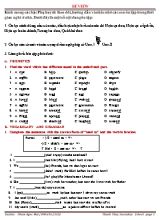 Tài liệu ôn tập Tiếng Anh Lớp 7 - Phạm Ngọc Mai